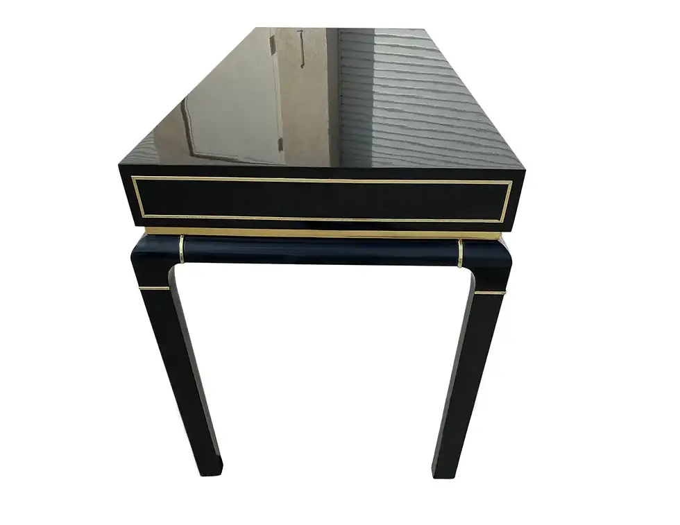 Thumbnail: Modern Lacquered Writing Desk with Brass Accents by John Stuart