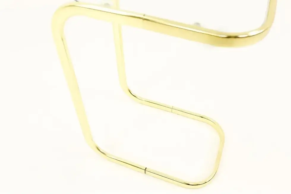 Thumbnail: Modern Pair of Brass and Glass Drink / Side Tables