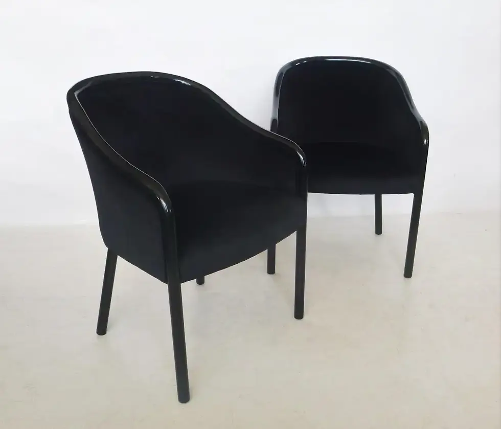 Thumbnail: Eight All Black Ward Bennett for Brickell Associates Armchairs