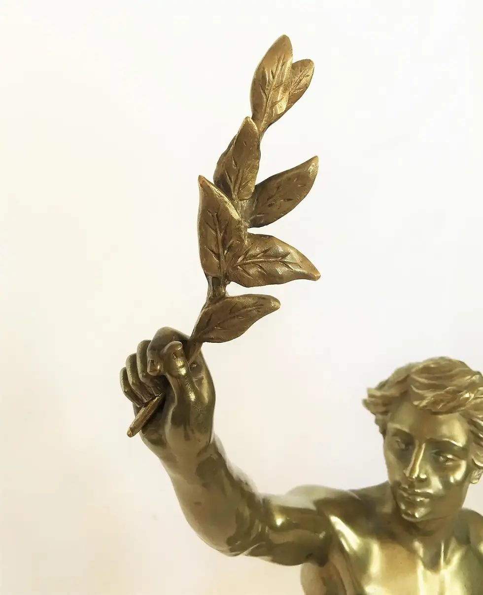 Thumbnail: 19th Century Edouard Drouot Patinated and Gilt Bronze "Pax labor"