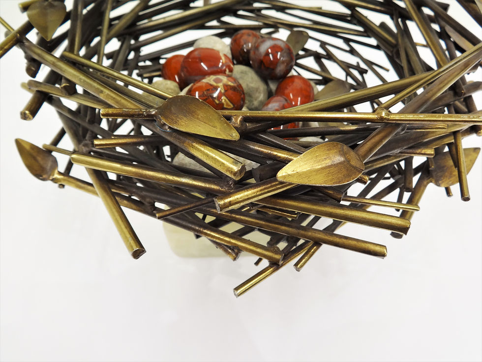 Thumbnail: Rare C. Jere Signed "Bird Nest" Table Sculpture
