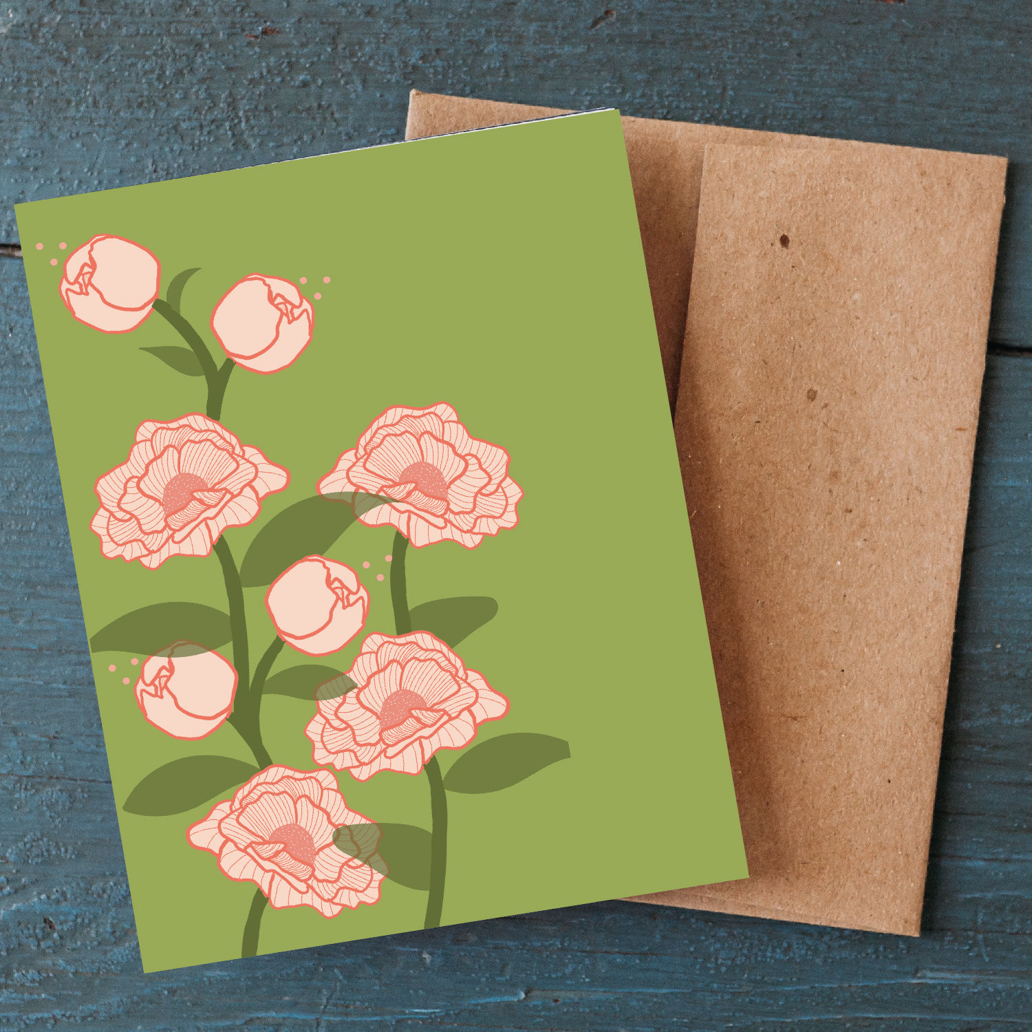 Peony Notecard