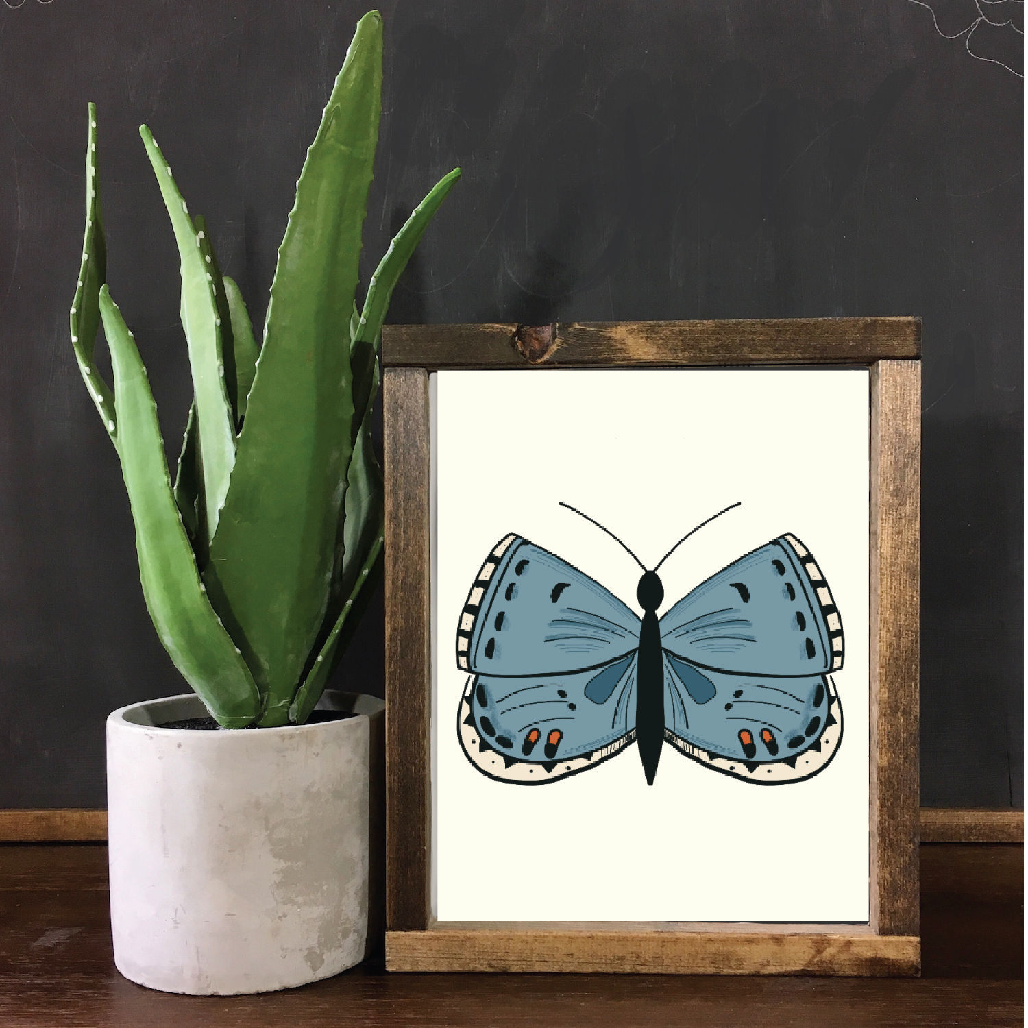 Blue Butterfly Print