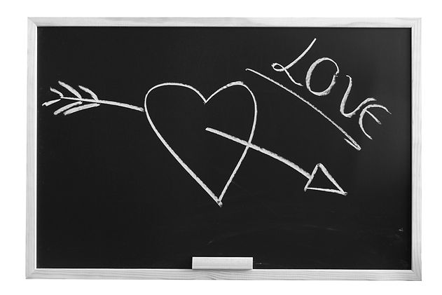 blackboard is showing a concept of love_