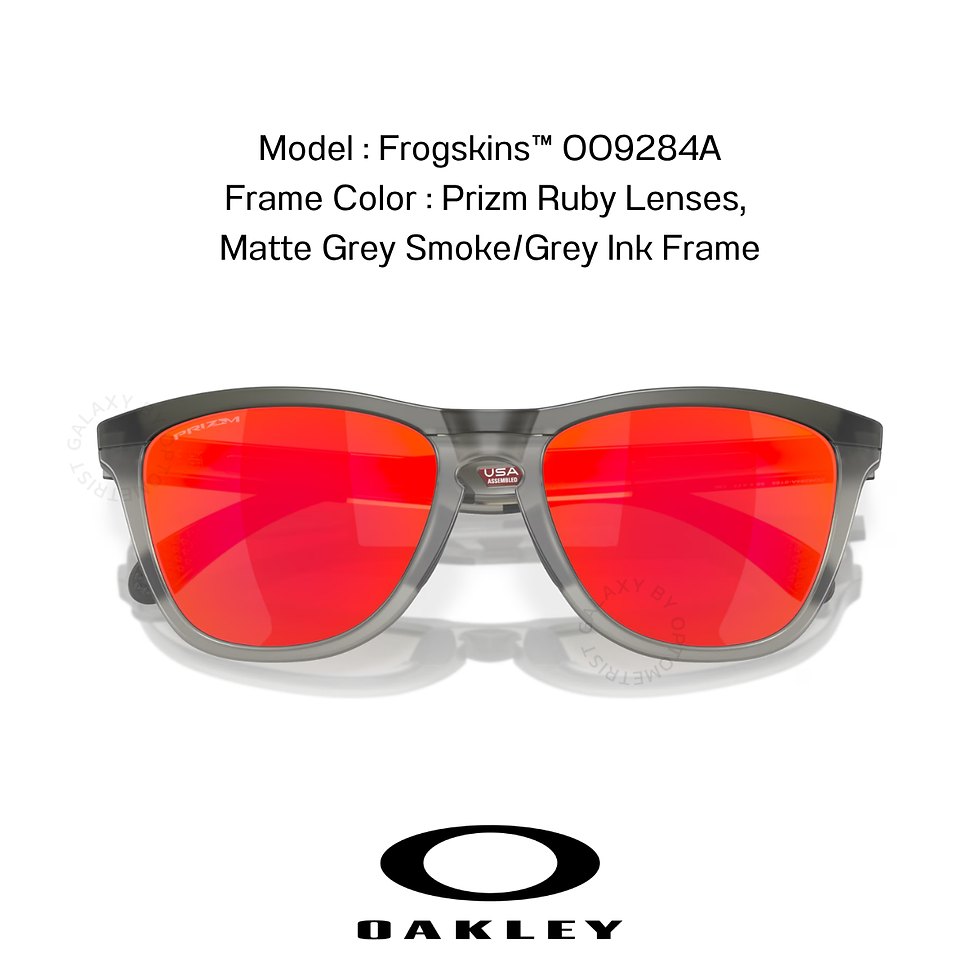 ภาพขนาดย่อ: OAKLEY Frogskins™ OO9284A Prizm Ruby Lenses, Matte Grey Smoke/Grey Ink Frame
