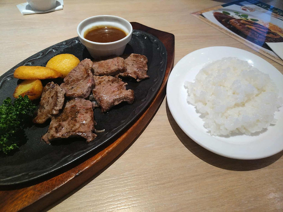ミニッツステーキ+ライス(普通サイズ)