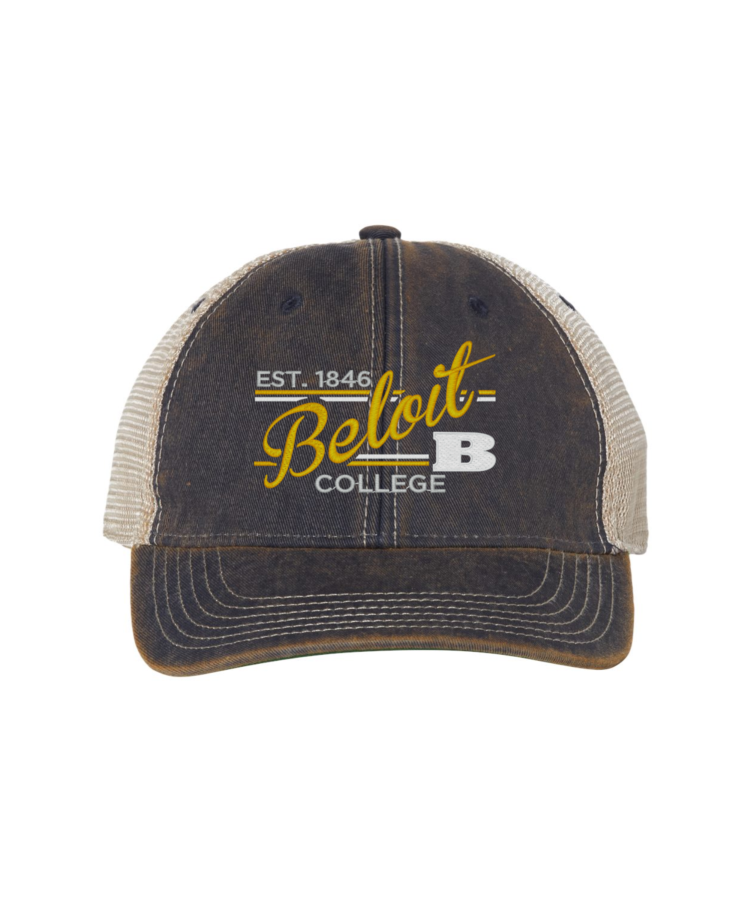 Embroidered LEGACY Old Favorite Trucker Cap - BC#32 - Navy/Khaki