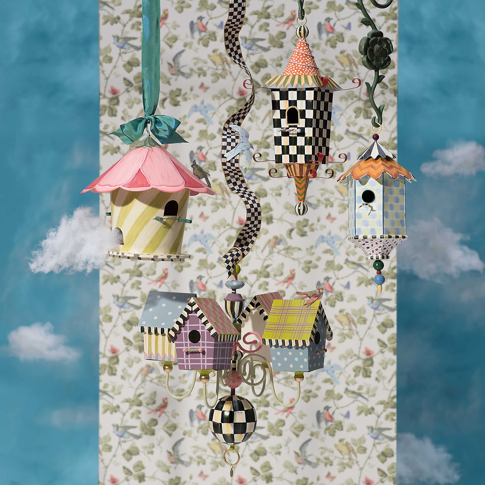 Thumbnail: MacKenzie-Childs, Hand Painted Hollyhock Birdhouse