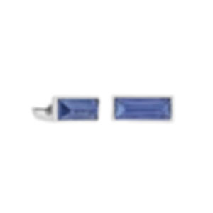 Lalique Blue Sapphire Crystal set in Brass Palladium Cufflinks