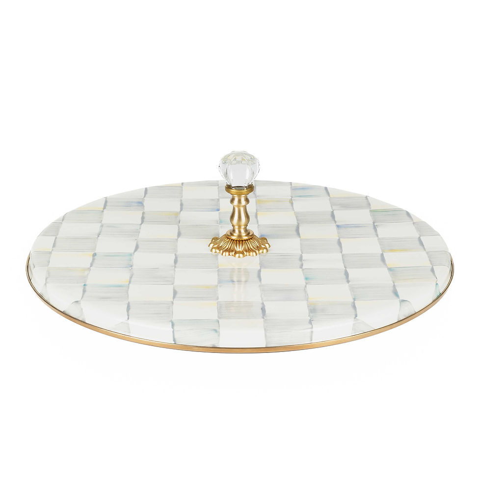 Mackenzie-Childs Sterling Check, Grey and White Checked Cheese Course