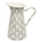 Mackenzie-Childs Sterling Check, Grey and White Checked Enamel Practical Pitcher - Large