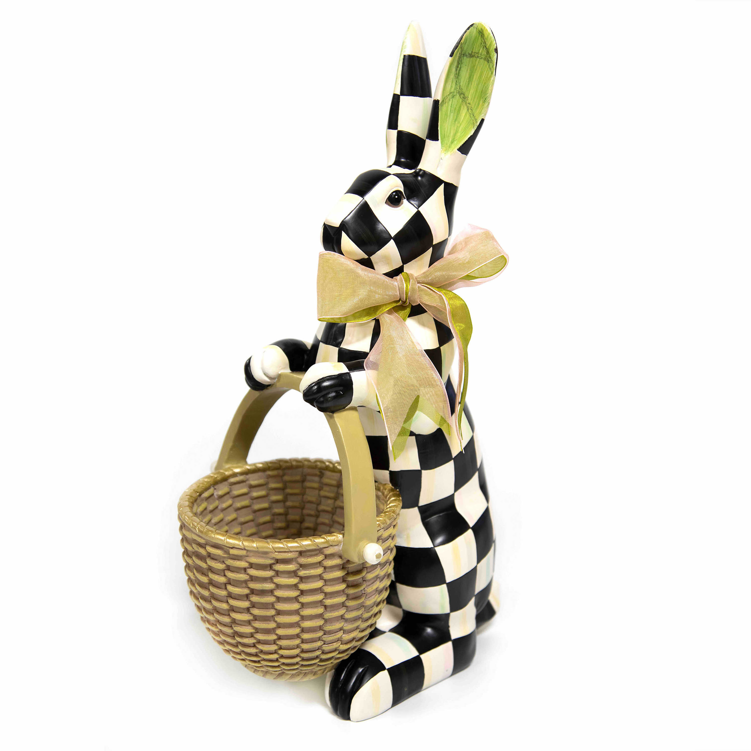 Mackenzie-Childs Courtly Check, Black and White Checked Rabbit ornament
