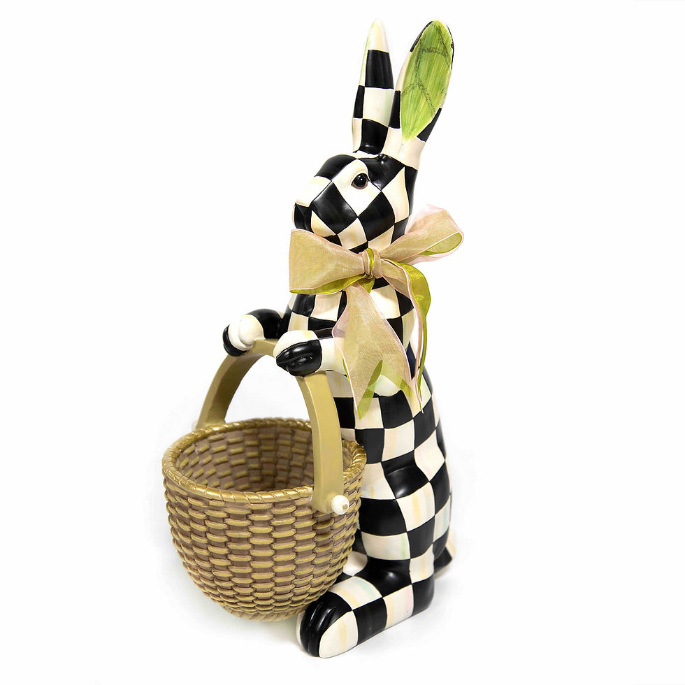 Mackenzie-Childs Courtly Check, Black and White Checked Rabbit ornament