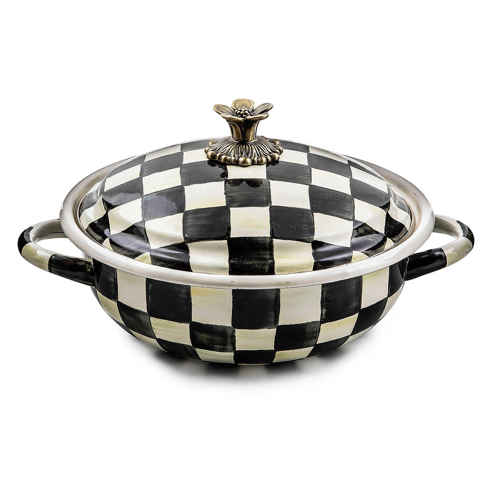 MacKenzie-Childs Courtly Check Enamel Casserbole - Medium