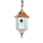 Mackenzie-Childs, Hand painted check Flyer' s Folly Birdhouse