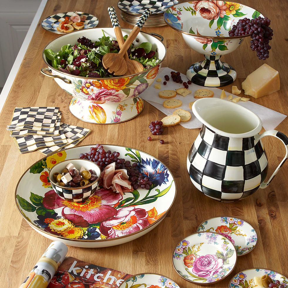 Thumbnail: MacKenzie-Childs White Flower Market Large Compote 