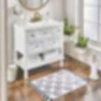 Mackenzie-Childs Sterling Check, Grey and White Checked Enamel Toilet Tissue Storage