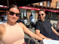 Driving in Italy in a Fiat 500. Lunch in Sienna