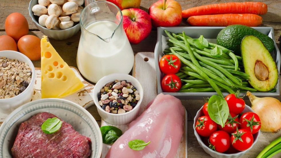 Alimentación balanceada con productos frescos y de temporada