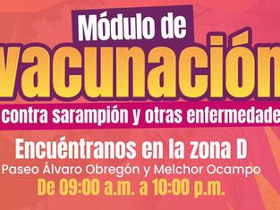 Módulo de vacunación contra sarampión en el Carnaval La Paz