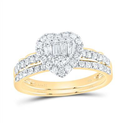 5/8CT-DIA ANA M DIANA HEART BRIDAL SET