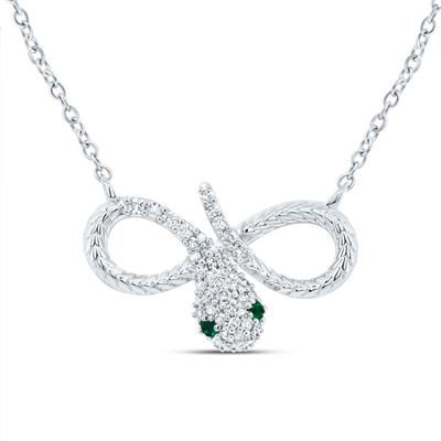 1/8CTW-DIA P1 NAT GEM GIFT INFINITY SNAKE NECKLACE (18 INCH)