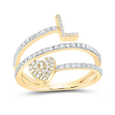 3/8CTW-DIA NK GIFT INITIAL "L" HEART LADIES RING