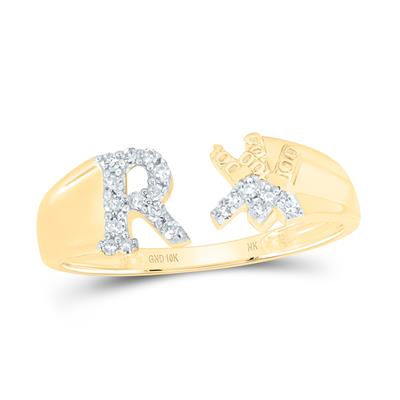 1/10CTW-DIA NK GIFT INITIAL "R" LADIES RING