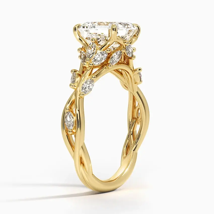 Miniatura: Jasmine - 14k Asscher Cut with Twisted Vine Band