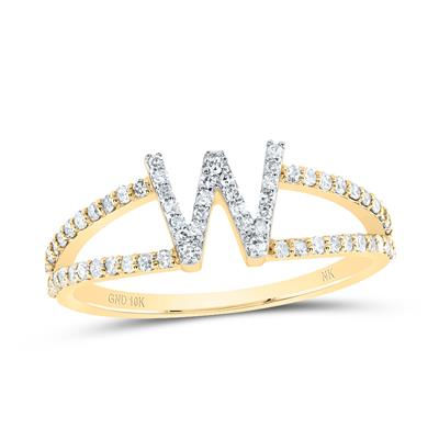 1/4CTW-DIA NK GIFT INITIAL "W" LADIES RING
