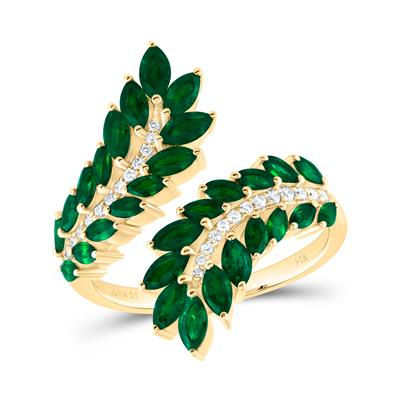 1/8CTW-DIA ANA M 1 3/4CTW MQ-EM, NAT GEM RING