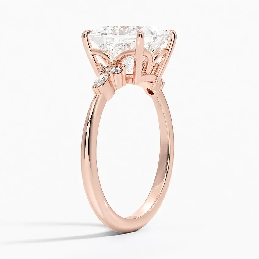 Miniature : Hannah - 14k Triple Accent Ring with Princess Center