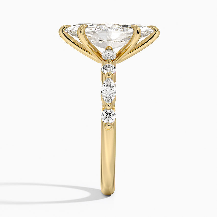 Thumbnail: Josephine - 14k Marquise Cut with Round and Marquise Band