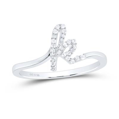 1/10CTW-DIA P1 GIFT INITIAL "K" LADIES RING