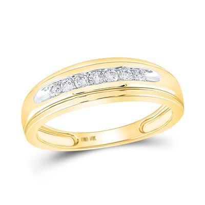 10k Yellow Gold Round Diamond Wedding Channel-set Band Ring 1/4 Cttw