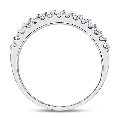 14kt White Gold Womens Round Pave-set Diamond Single Row Band 1/4 Cttw