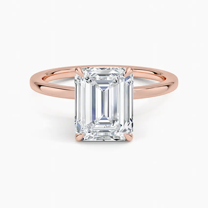 Thumbnail: Chiara - 14k Emerald Solitaire with Secret Halo