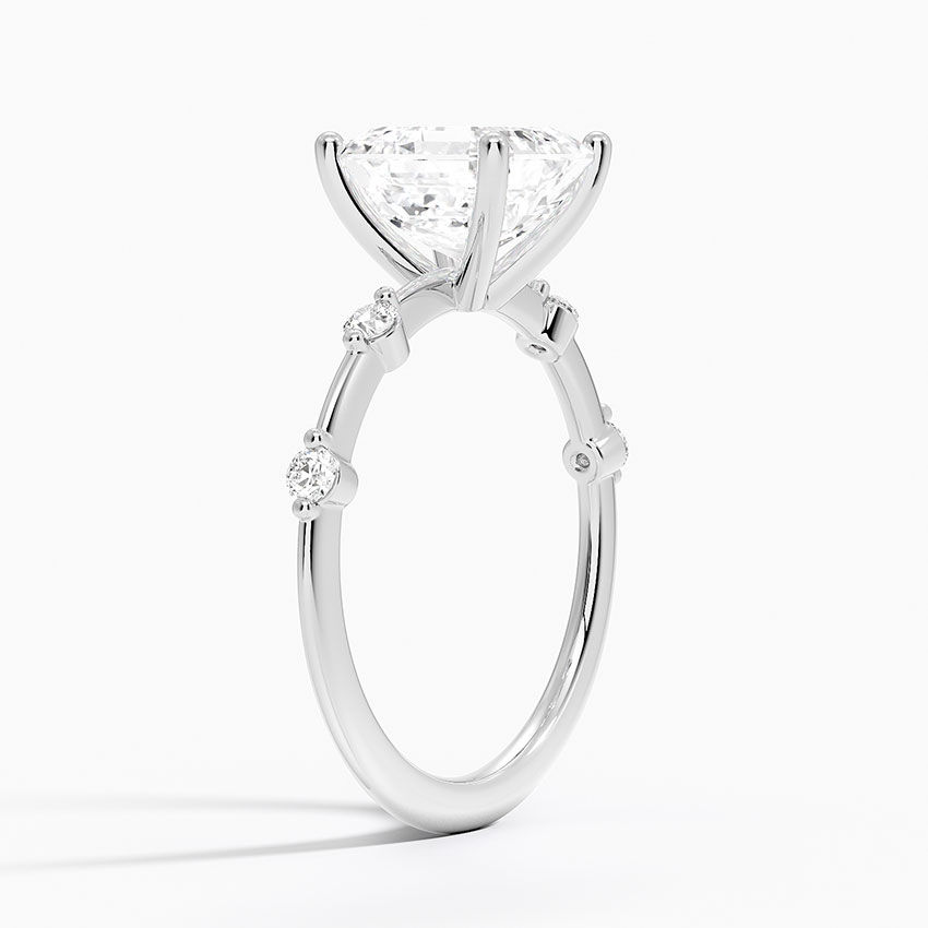 Miniatura: Hadley - 14k Asscher Cut Center with Round Studded Band