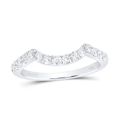 14k White Gold Round Diamond Ring Enhancer 1/2 Cttw