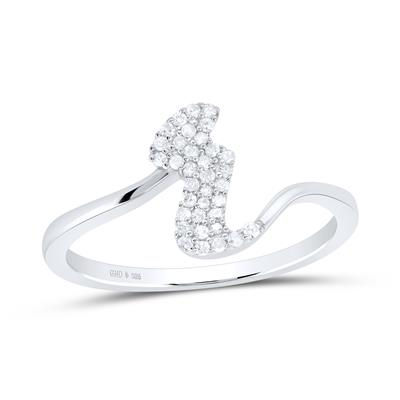 1/8CTW-DIA P1 GIFT INITIAL "R" LADIES RING