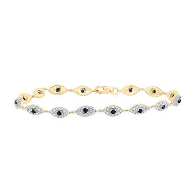 1 1/4CTW-DIA CN 1/2CTW- RD-BS NAT GEM EVIL-EYE BRACELET( 7 INCH)