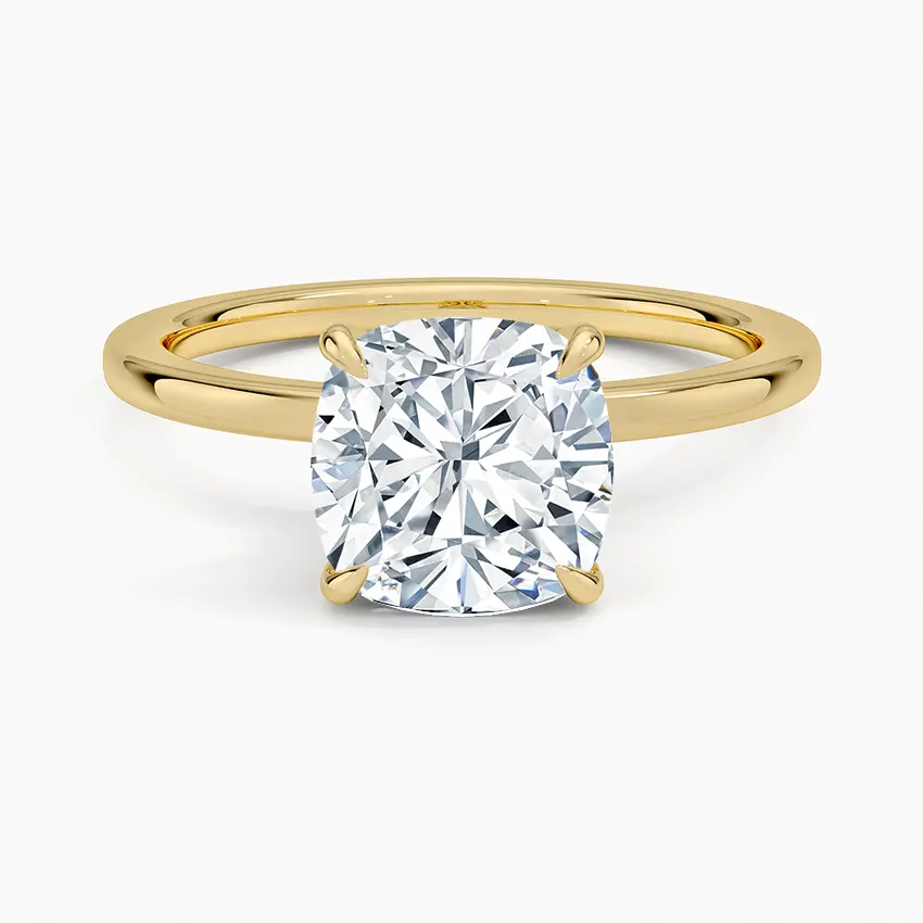 Serena - 14k Cushion Solitaire with Secret Halo
