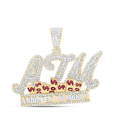 1 3/4CTW-DIA NK ATM-ADDICTED TO MONEY MENS CHARM