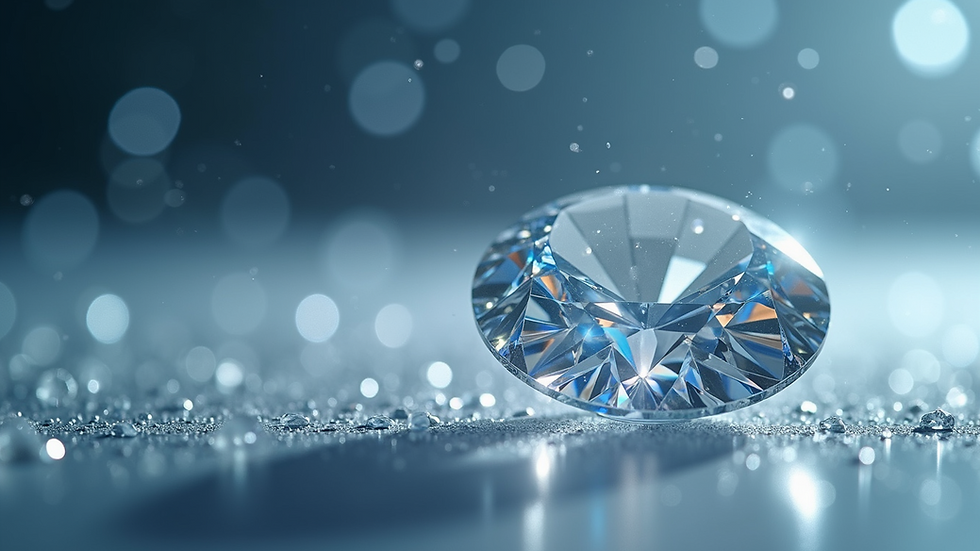 Close-up view of a sparkling lab-grown diamond