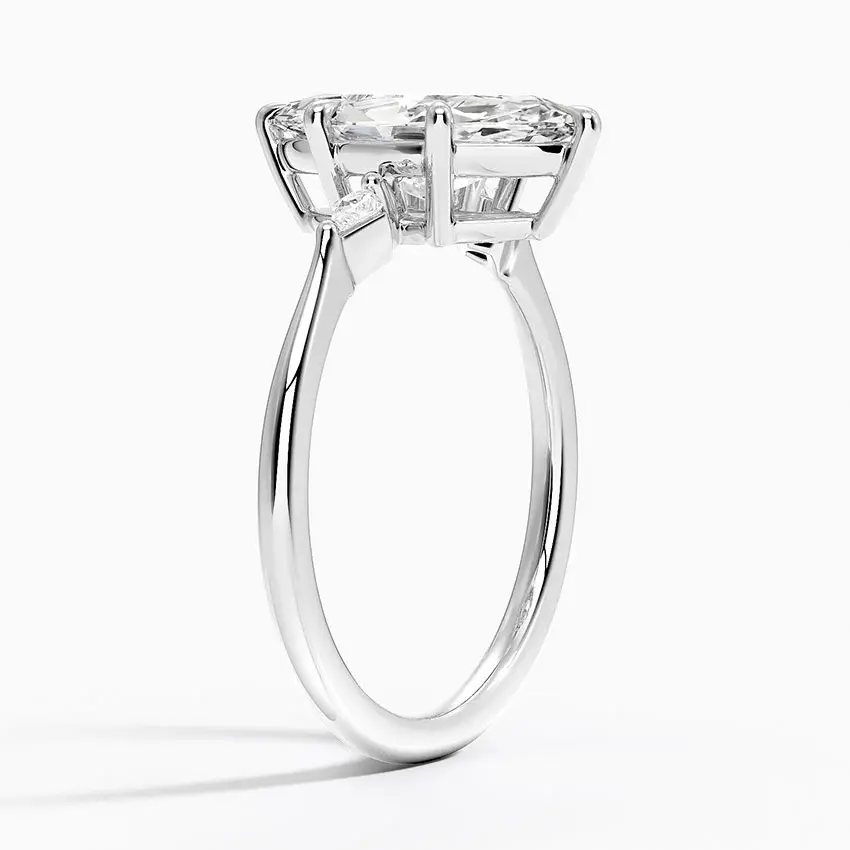 Miniature : Natalie - 14k Marquise Cut Center with Two Pear Side Stones