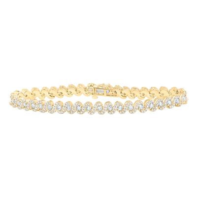 10k Yellow Gold Round Diamond Fashion Bracelet 3-1/3 Cttw