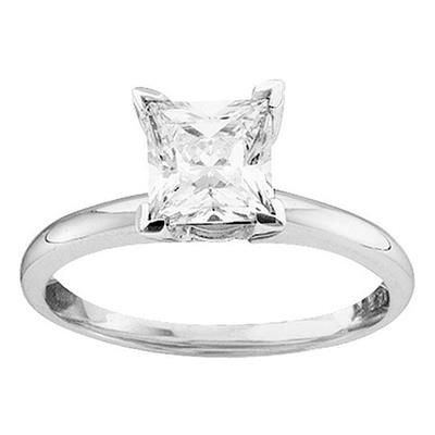14k White Gold Princess Diamond Supreme+ Ring 7/8 Cttw (Certified)