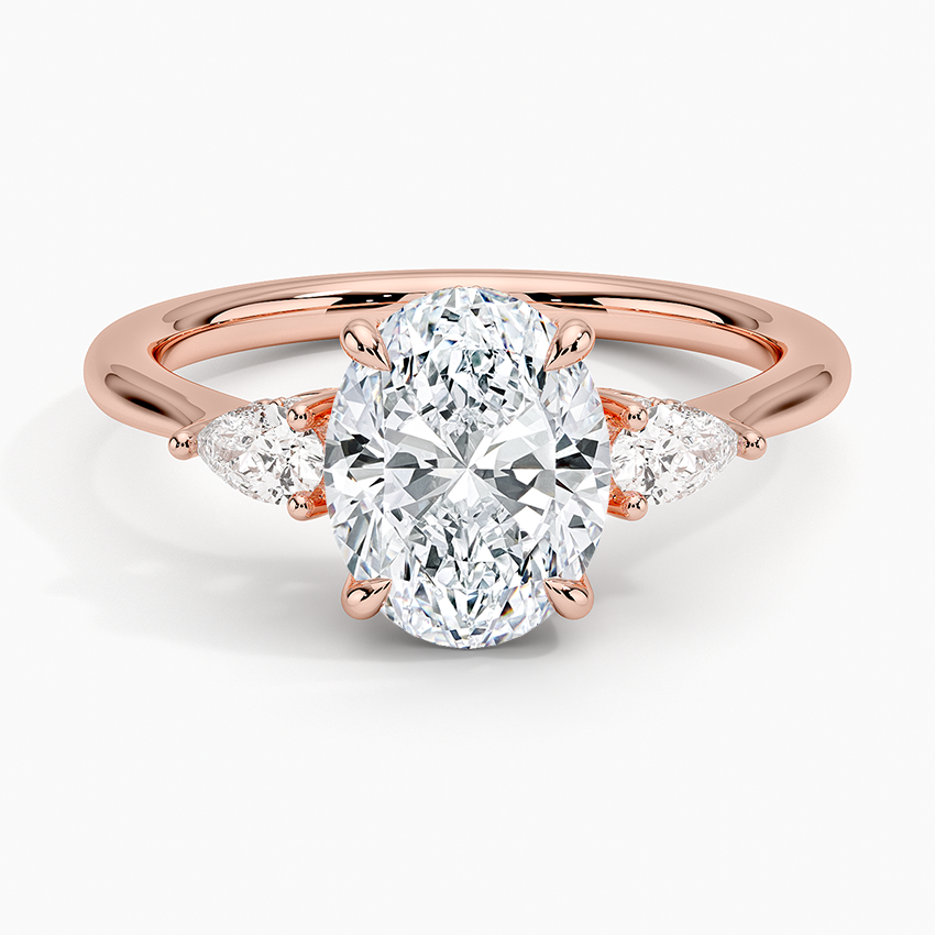 Thumbnail: Adorned Petite Opera Three Stone Diamond Engagement Ring