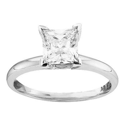 14k White Gold Princess Diamond Supreme+ Ring 1/6 Cttw (Certified)