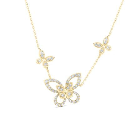 1/3CTW DIA NK BUTTERFLY FASHION NECKLACE